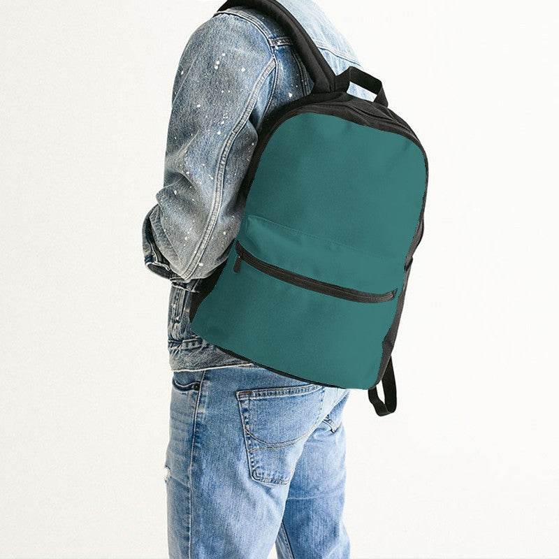 Teal Canvas Backpack (CBG2-ME-DE) - Man Back CloseUp