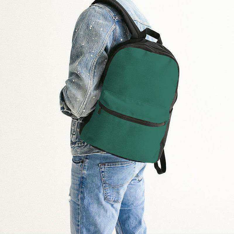 Teal Green Canvas Backpack (BGG1-ME-DE) - Man Back CloseUp