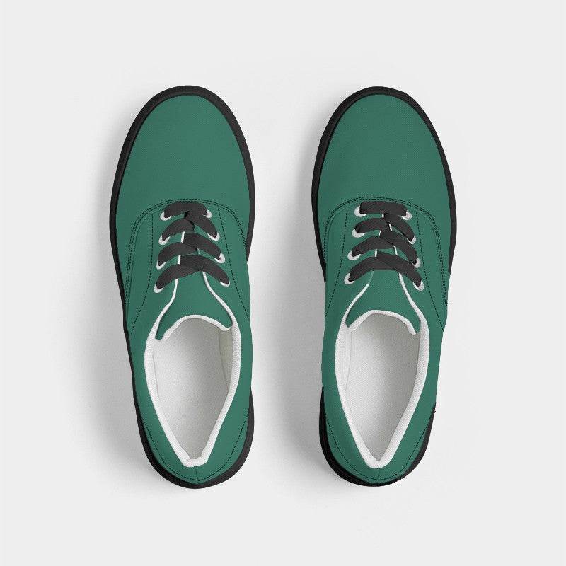Teal Green Men's Canvas Sneakers (BGG1-ME-DE) - Top