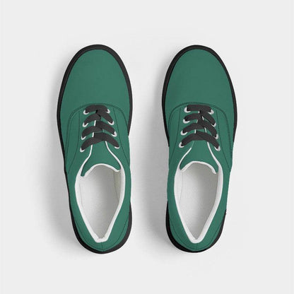 Teal Green Men's Canvas Sneakers (BGG1-ME-DE) - Top
