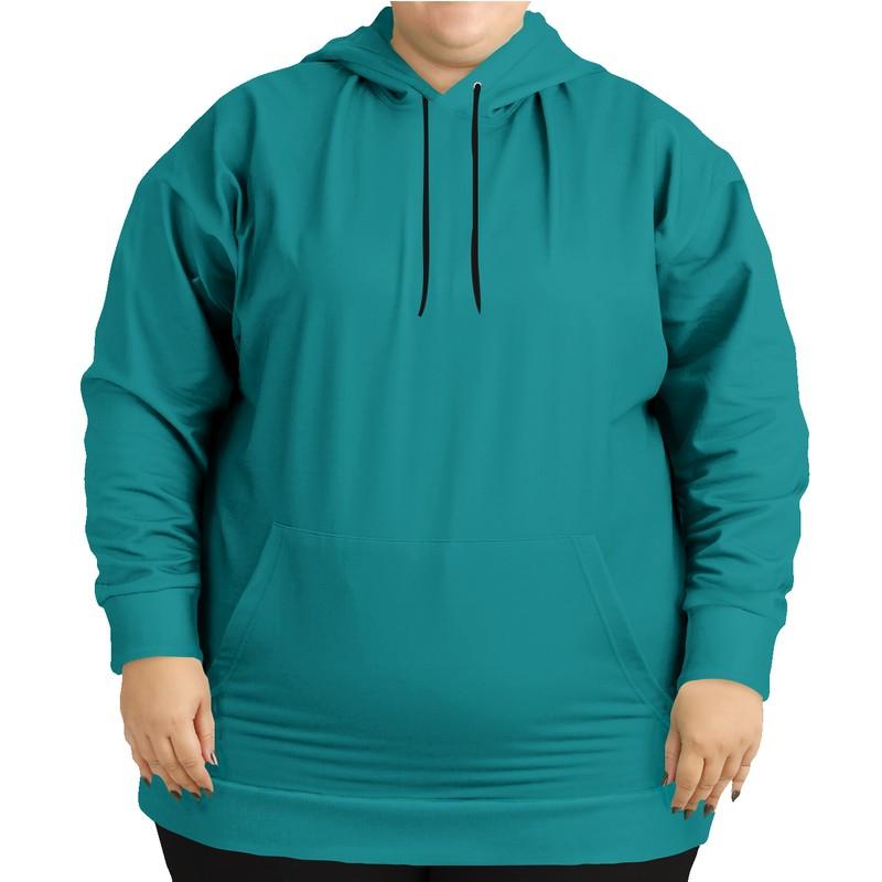 Teal Hoodie (C100M0Y38K30) - Woman Front PLUS