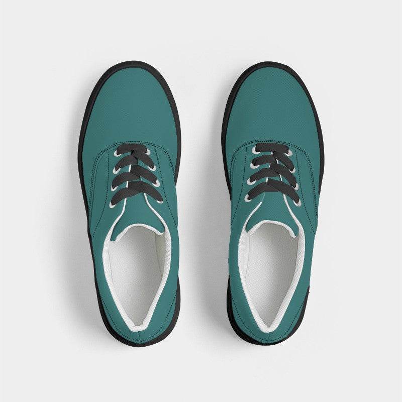 Teal Men's Canvas Sneakers (CBG2-ME-DE) - Top