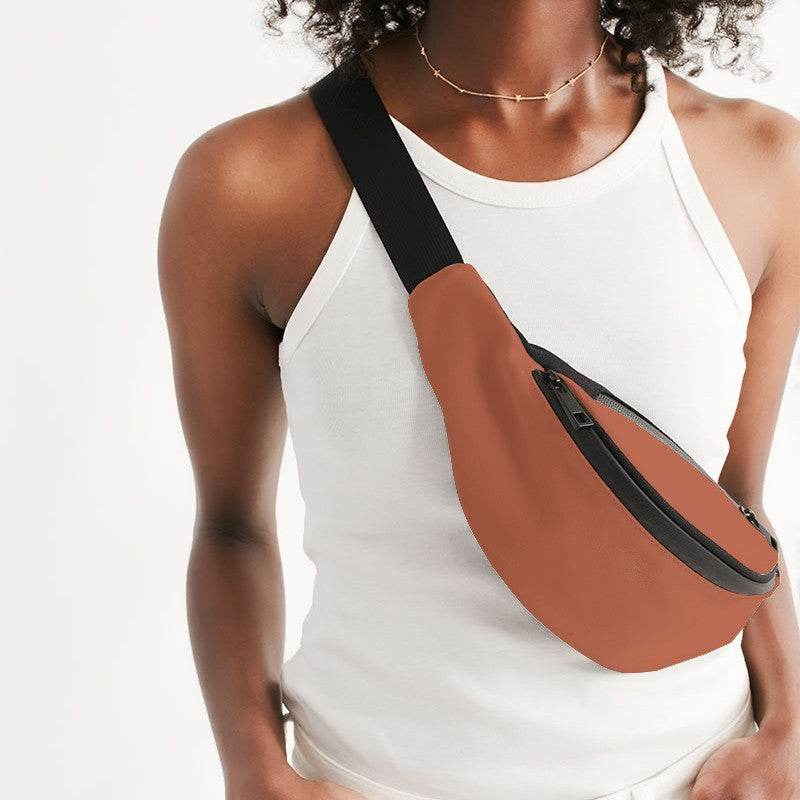 Terracotta Belt Bag (OR3-ME-ME) - Woman Front CloseUp