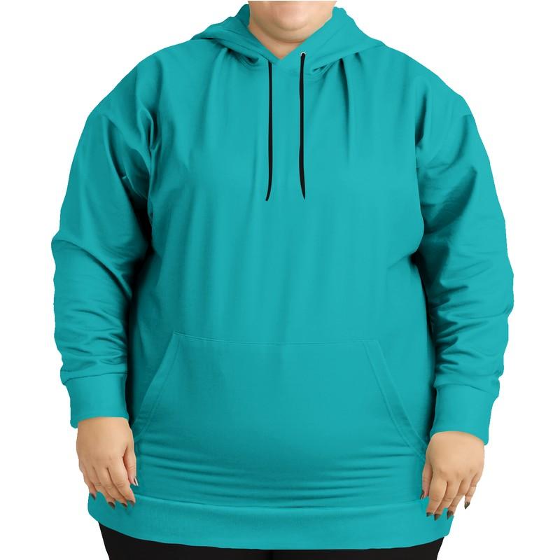 Tiffany Blue Hoodie | Unisex | with PLUS sizes | Bright Pure Green Cyan |  C100M0Y38K0