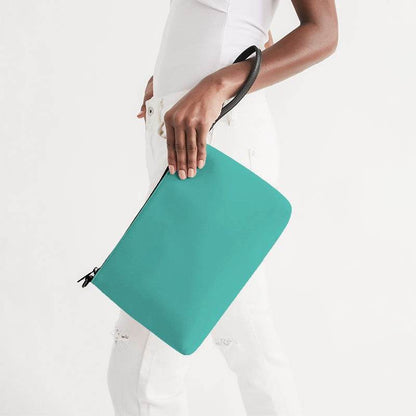 Turquoise Zip Pouch (CBG3-BR-ME) - Side Holding