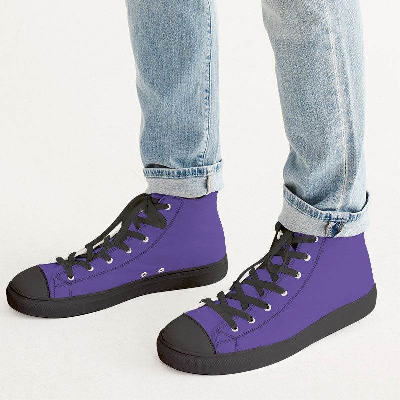 Ultra Violet Men's High-Top Canvas Sneakers (PUI1-BR-ME) - Man CloseUp