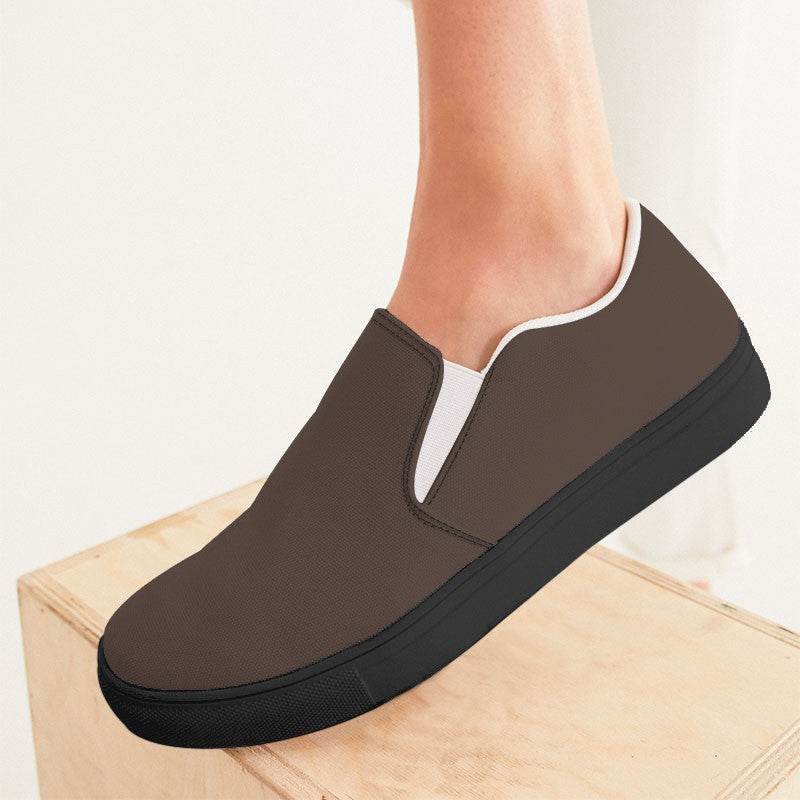 Umber Women's Slip-On Canvas Sneakers (OR2-NE-MD) - Woman CloseUp