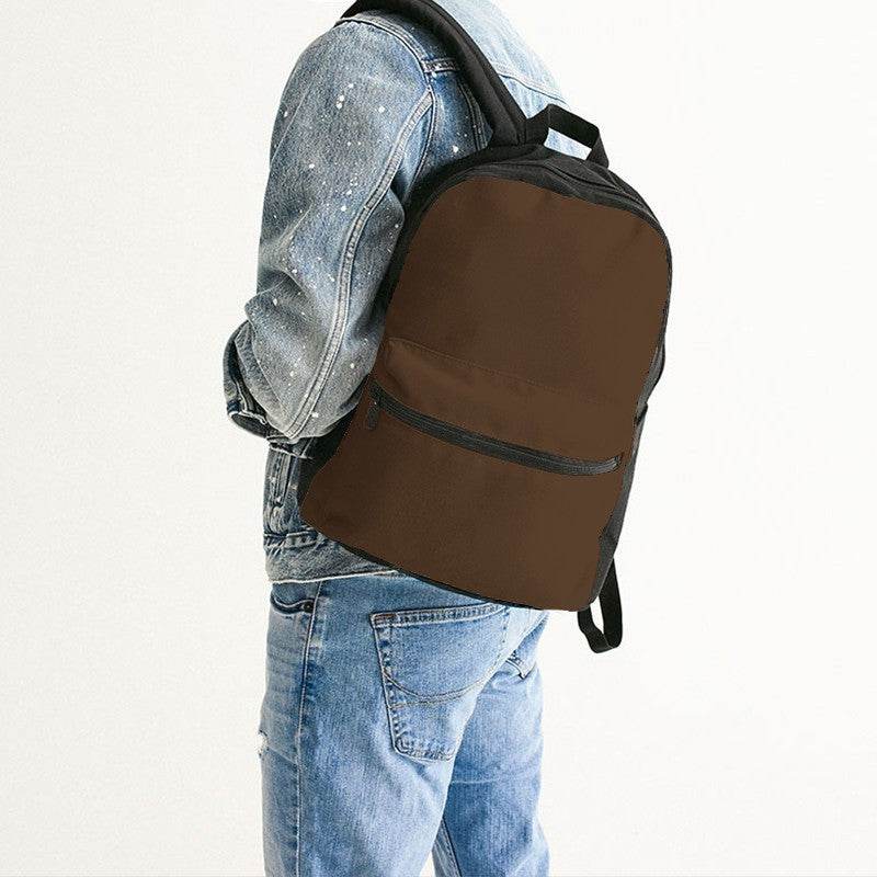 Vintage Brown Canvas Backpack (O-FM-DA) - Man Back CloseUp