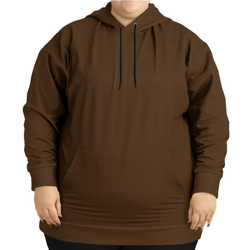 Vintage Brown Hoodie PLUS (O-FM-DA) - Woman Front PLUS
