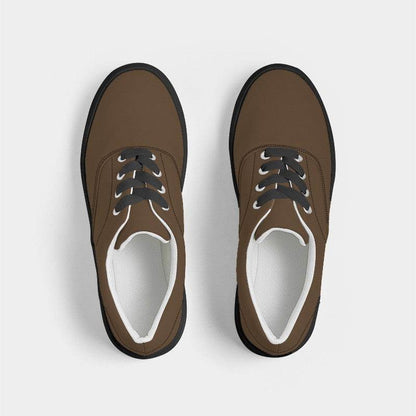 Vintage Brown Men's Canvas Sneakers (O-FM-DA) - Top