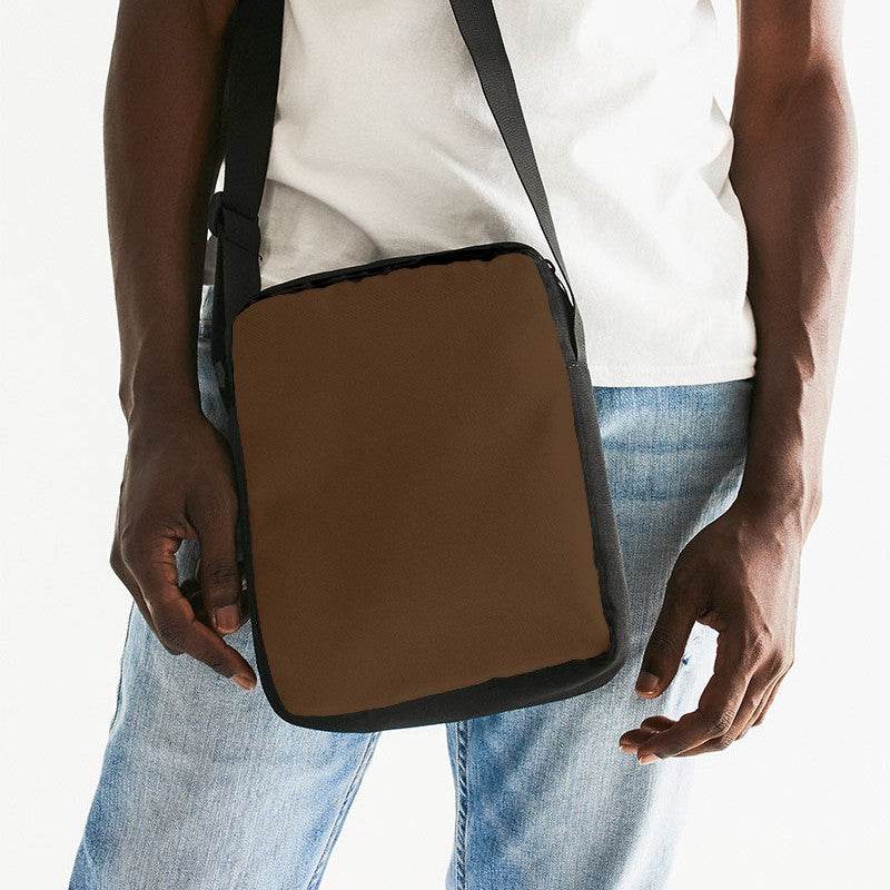 Vintage Brown Messenger Pouch (O-FM-DA) - Man Front CloseUp