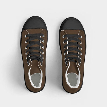 Vintage Brown Women's High-Top Canvas Sneakers (O-FM-DA) - Top