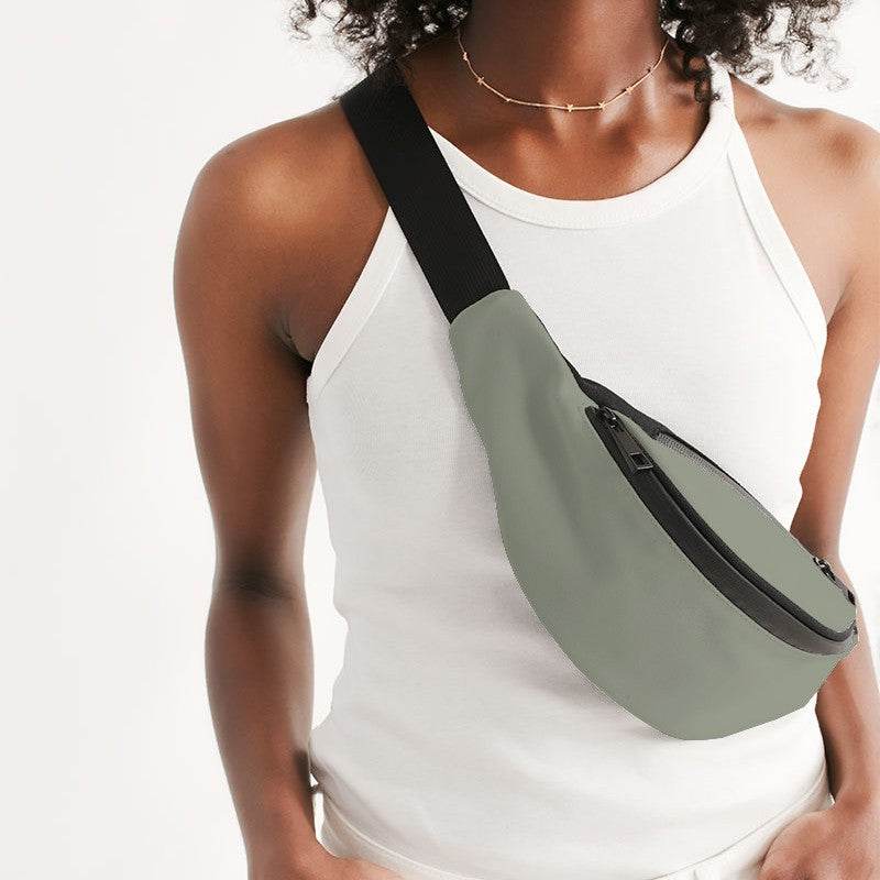 Vintage Gray Belt Bag (L-NE-ML) - Woman Front CloseUp