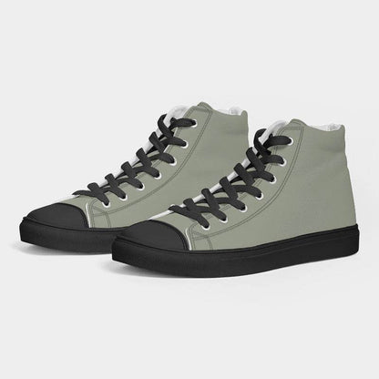 Vintage Gray Men's High-Top Canvas Sneakers (L-NE-ML) - Side 3