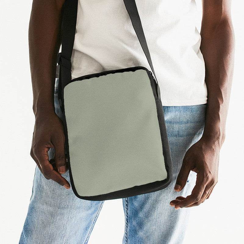 Vintage Gray Messenger Pouch (L-NE-ML) - Man Front CloseUp