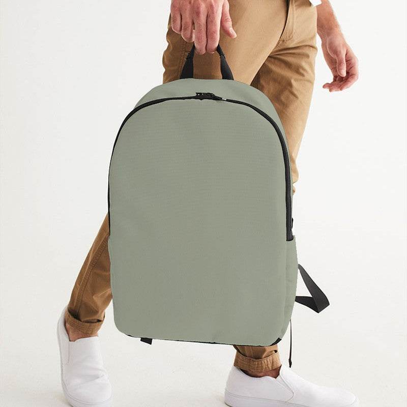 Vintage Gray Waterproof Backpack (L-NE-ML) - Man Holding CloseUp