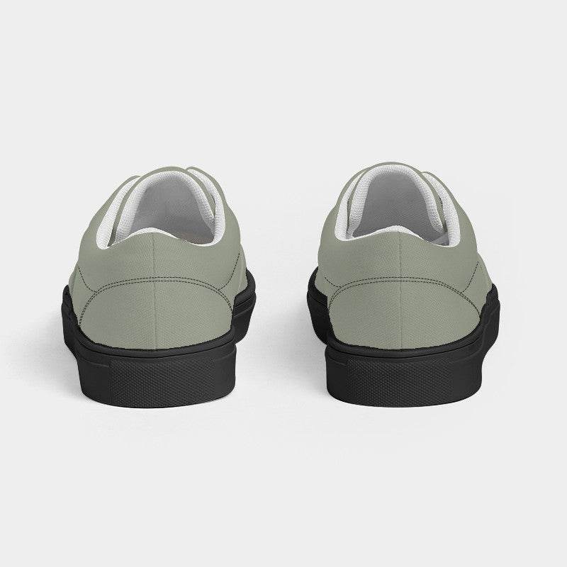 Vintage Gray Women's Canvas Sneakers (L-NE-ML) - Back