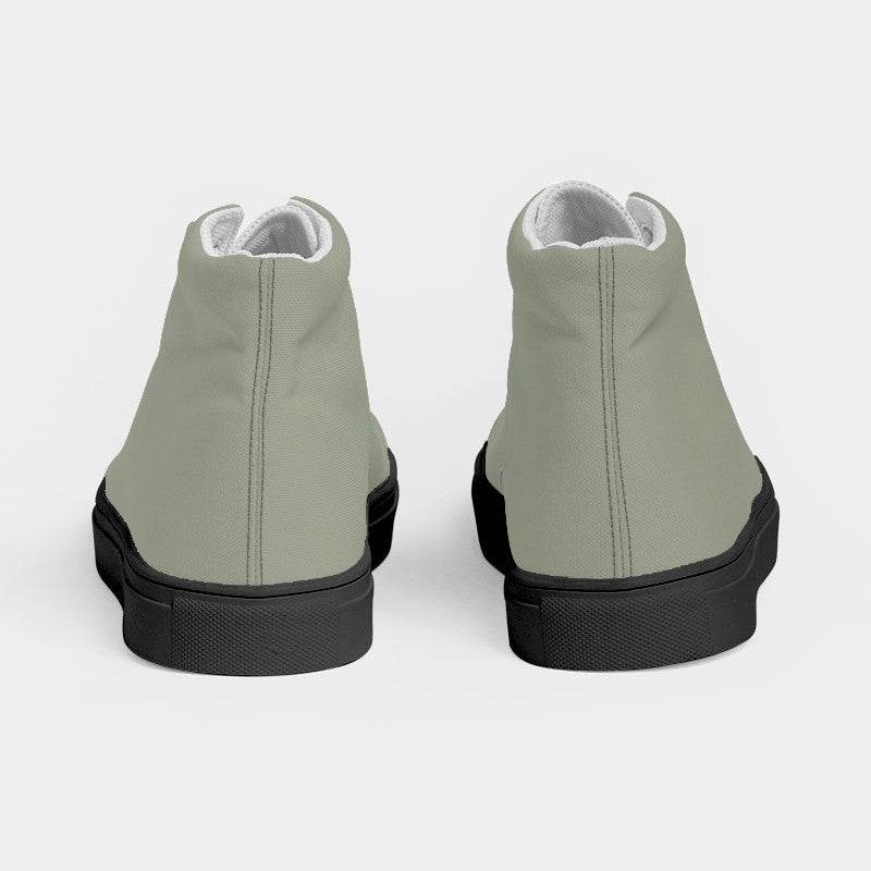 Vintage Gray Women's High-Top Canvas Sneakers (L-NE-ML) - Back