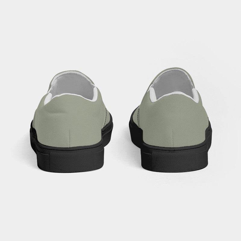 Vintage Gray Women's Slip-On Canvas Sneakers (L-NE-ML) - Back