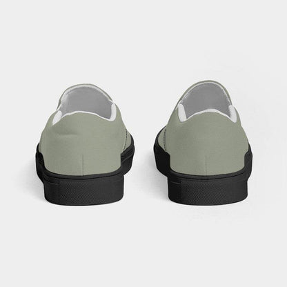 Vintage Gray Women's Slip-On Canvas Sneakers (L-NE-ML) - Back