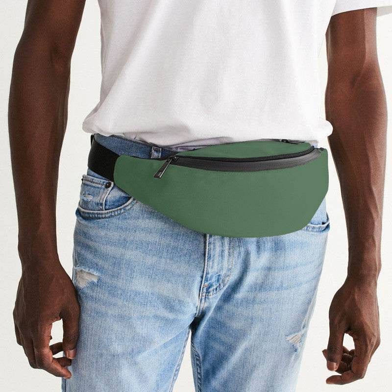 Vintage Green Belt Bag (G-FM-ME) - Man Front CloseUp