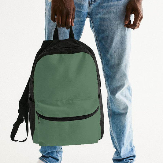 Vintage Green Canvas Backpack (G-FM-ME) - Man Holding