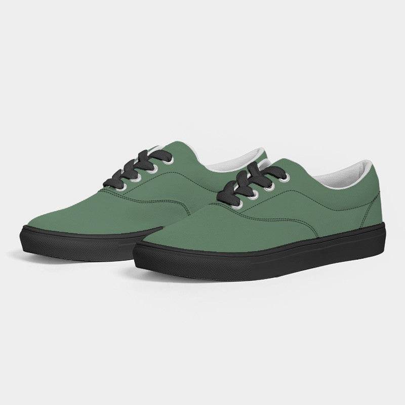 Vintage Green Men's Canvas Sneakers (G-FM-ME) - Side 3