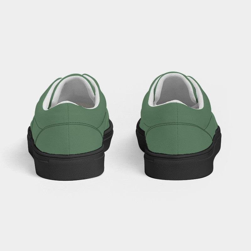 Vintage Green Women's Canvas Sneakers (G-FM-ME) - Back