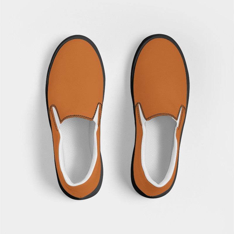 Vintage Orange Women's Slip-On Canvas Sneakers (OR1-CL-DE) - Top