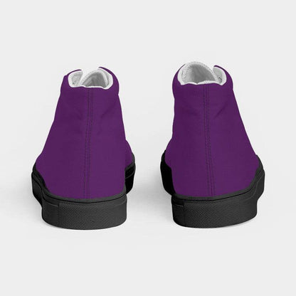 Vintage Purple Women's High-Top Canvas Sneakers (MPU1-ME-MD) - Back