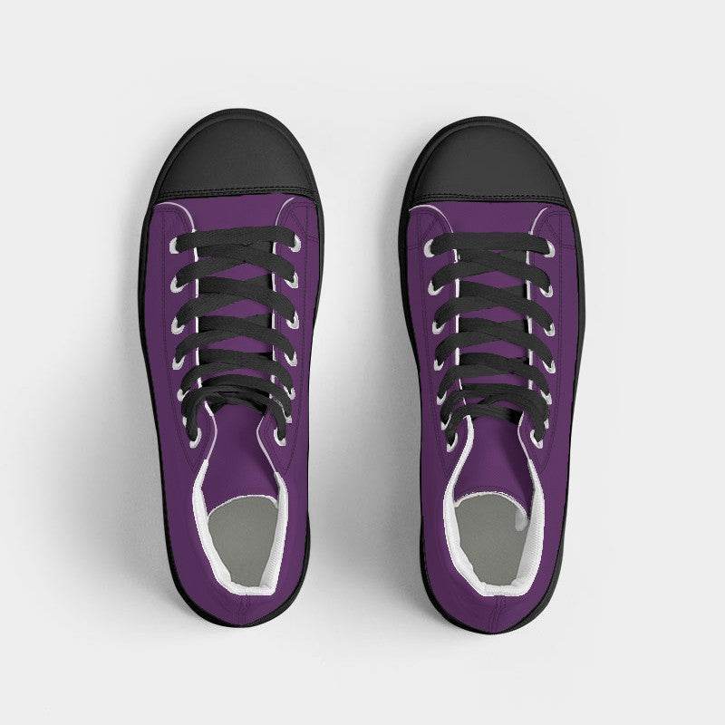 Vintage Purple Women's High-Top Canvas Sneakers (MPU1-ME-MD) - Top