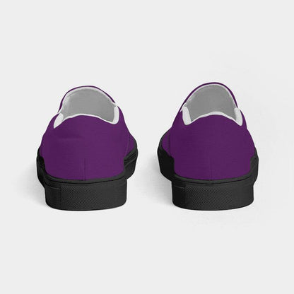 Vintage Purple Women's Slip-On Canvas Sneakers (MPU1-ME-MD) - Back