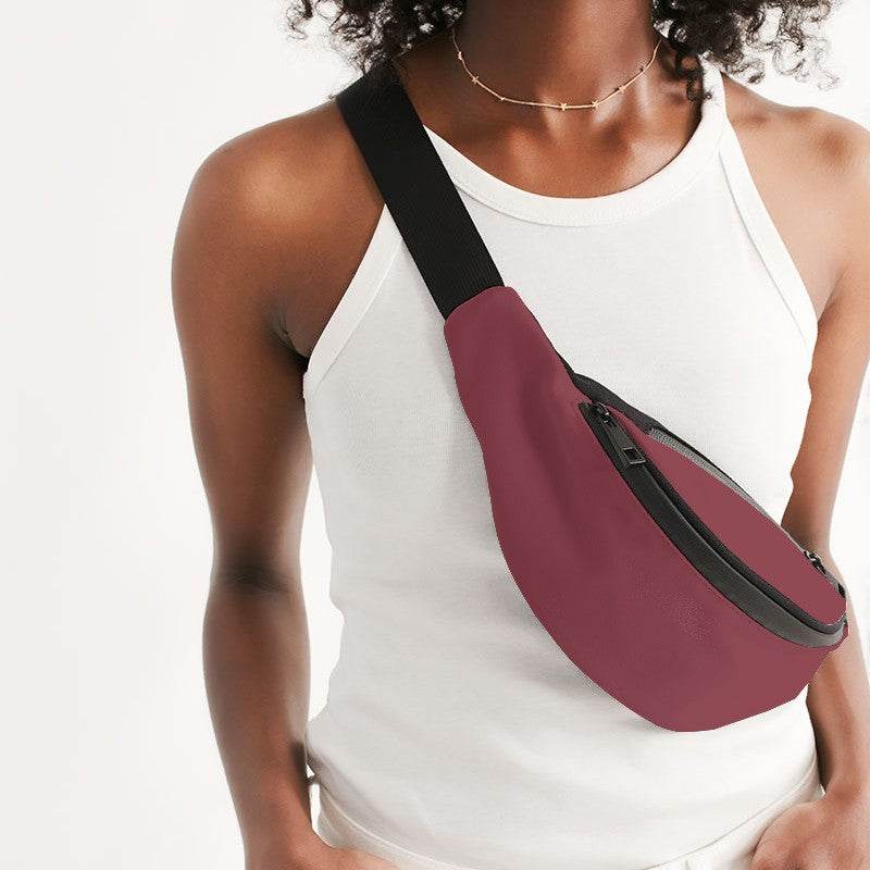Vintage Red Belt Bag (RPI2-MU-MD) - Woman Front CloseUp