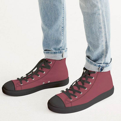Vintage Red Men's High-Top Canvas Sneakers (RPI2-MU-MD) - Man CloseUp