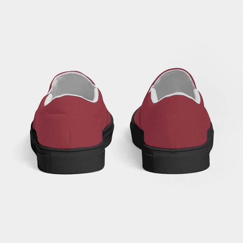 Vintage Red Women's Slip-On Canvas Sneakers (RPI2-MU-MD) - Back