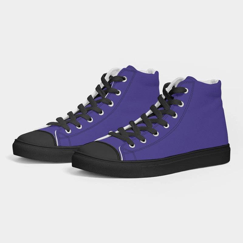 Violet Men's High-Top Canvas Sneakers (PUI2-BR-ME) - Side 3