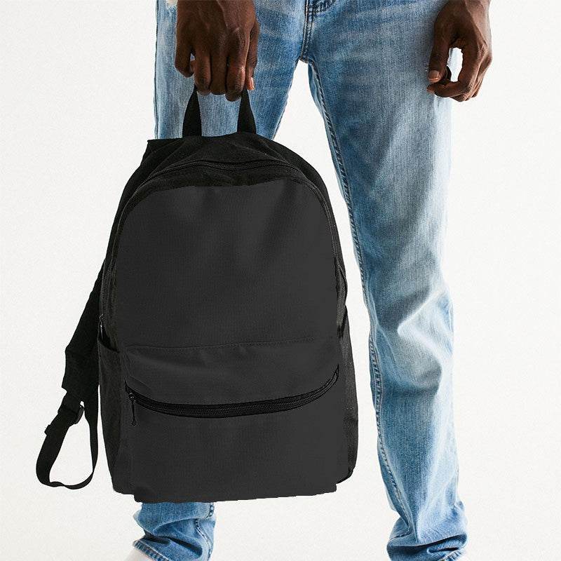 Washed Black Canvas Backpack (N-FN-DA) - Man Holding