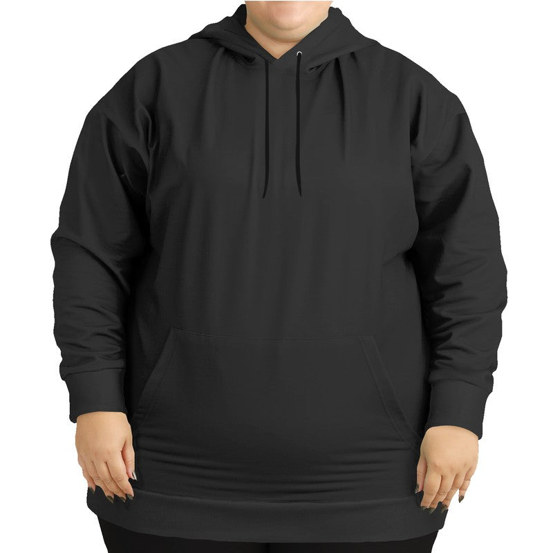 Washed Black Hoodie PLUS (N-FN-DA) - Woman Front PLUS