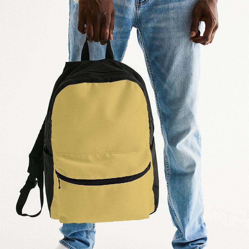 Wheat Gold Canvas Backpack (Y-ME-ML) - Man Holding