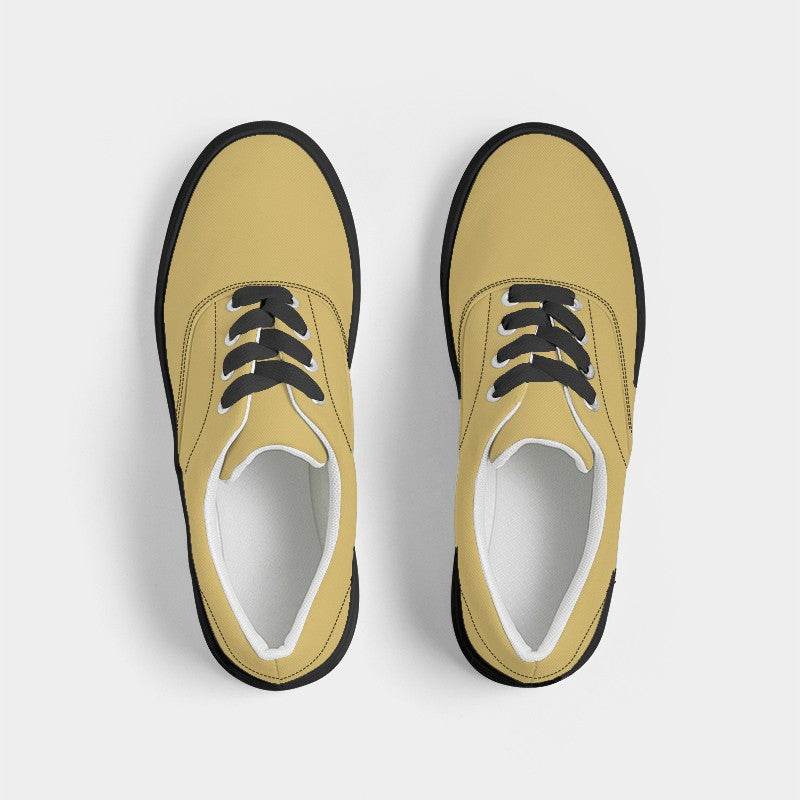 Wheat Gold Men's Canvas Sneakers (Y-ME-ML) - Top
