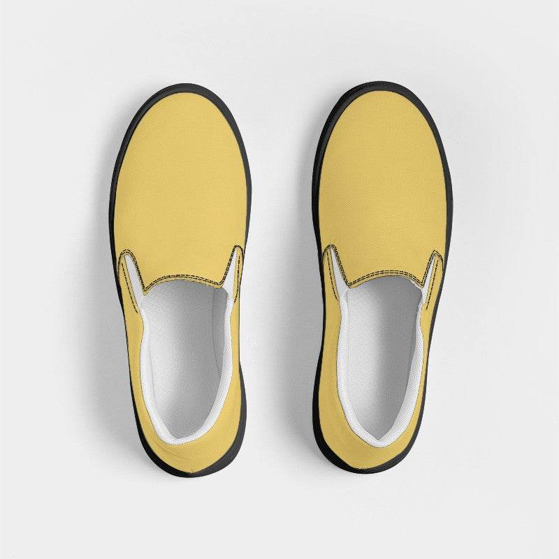 Wheat Gold Women's Slip-On Canvas Sneakers (Y-ME-ML) - Top