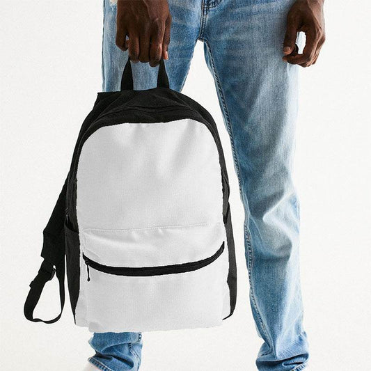 White Canvas Backpack (N-FN-WH) - Man Holding