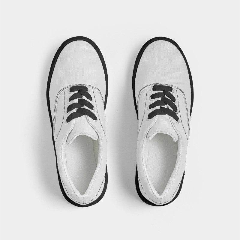 White Men's Canvas Sneakers (N-FN-WH) - Top