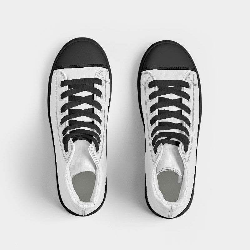 White Men's High-Top Canvas Sneakers (N-FN-WH) - Top