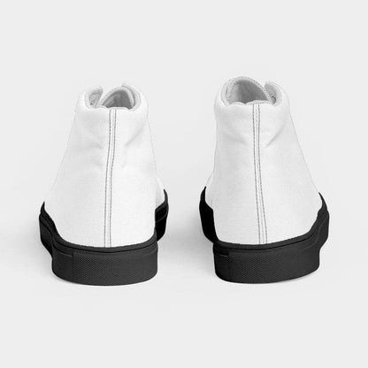 White Women's High-Top Canvas Sneakers (N-FN-WH) - Back