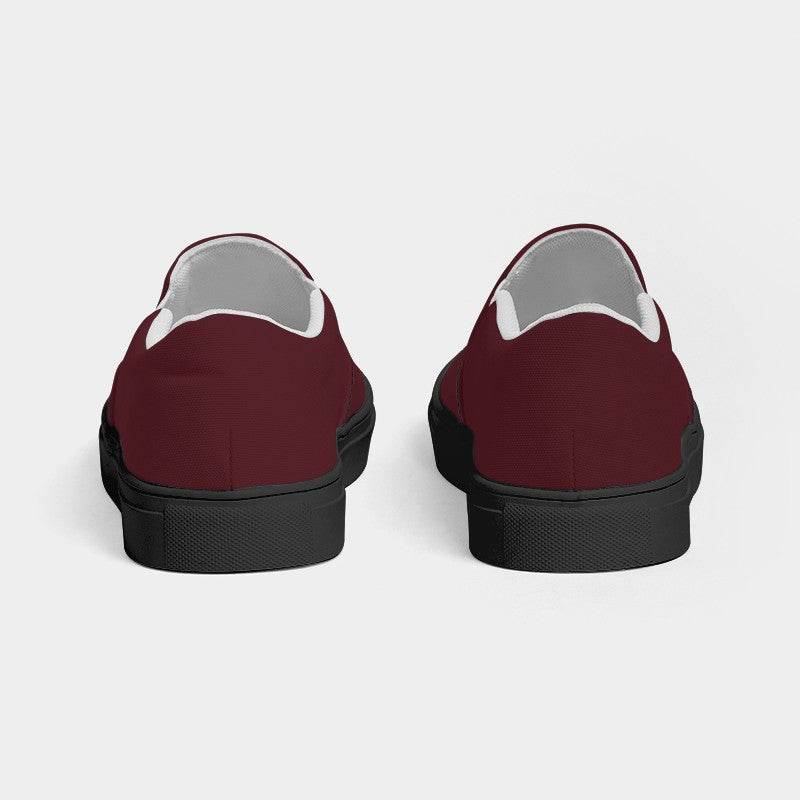 Wine Men's Slip-On Canvas Sneakers (RPI2-FM-DA) - Back
