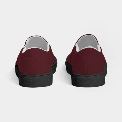 Wine Men's Slip-On Canvas Sneakers (RPI2-FM-DA) - Back