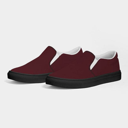 Wine Men's Slip-On Canvas Sneakers (RPI2-FM-DA) - Side 3