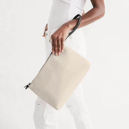Wintage White Zip Pouch (YO2-NE-LI) - Side Holding