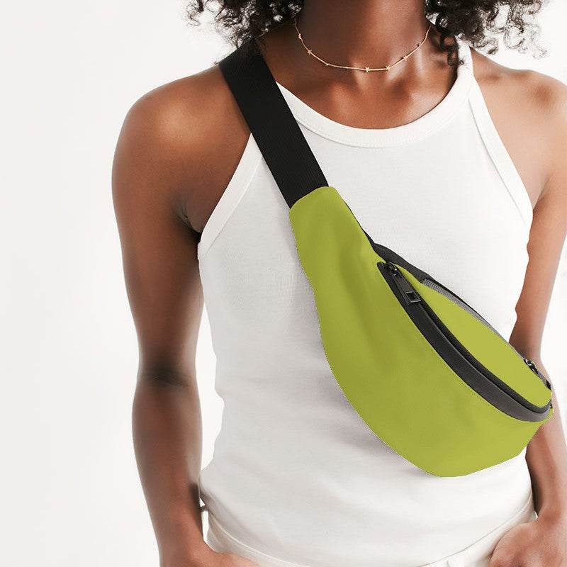 Yellow-Green Belt Bag (LY1-CL-ME) - Woman Front CloseUp